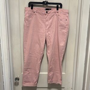 KUT From The Kloth Amy Crop Straight Leg Pink Jeans 16W
